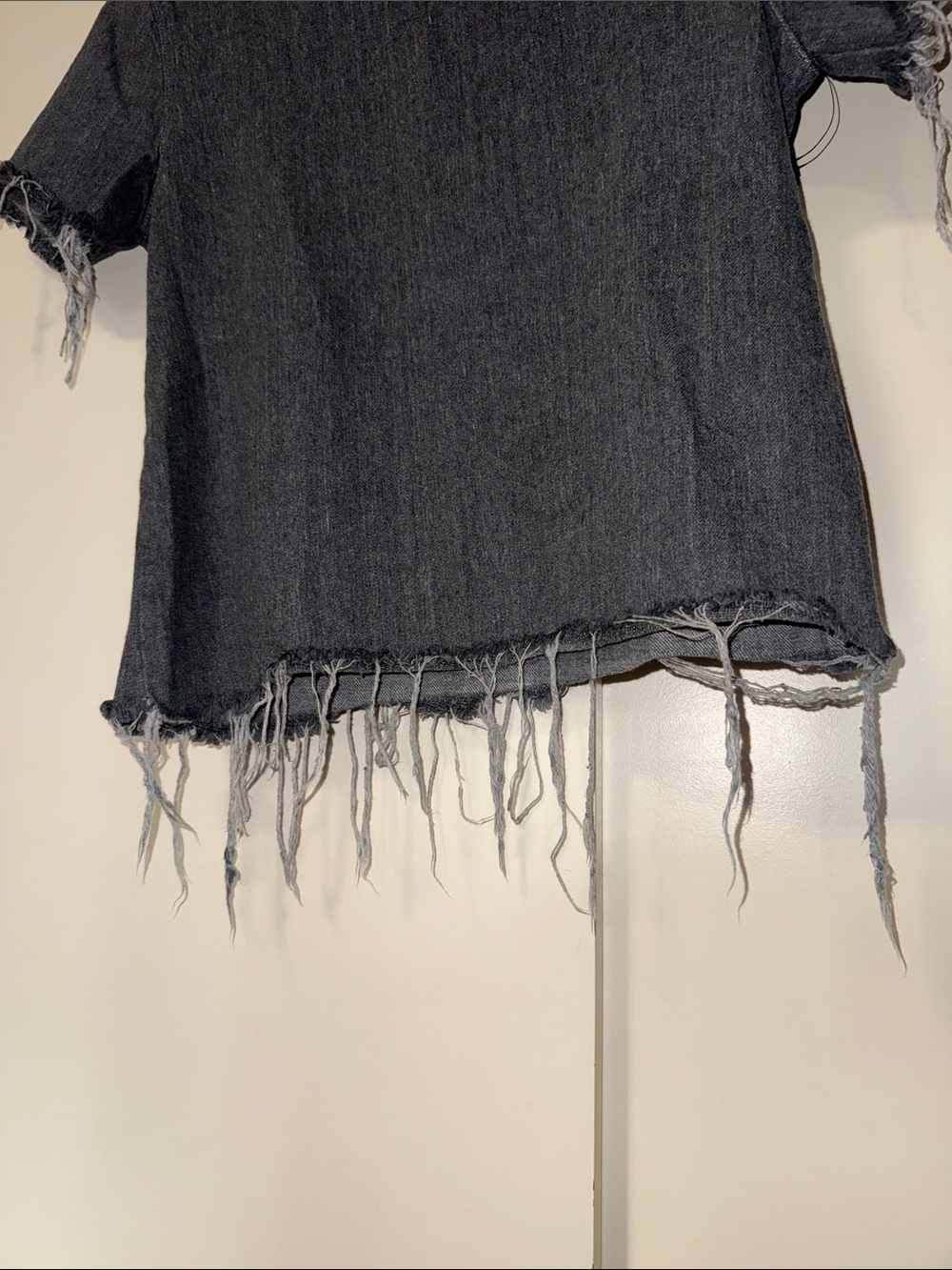 Washed Charcoal Distressed Short-Sleeve Tee by Marques’ Almeida - Picture 6 of 11